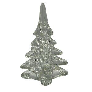 Vintage Handcrafted Crystal Christmas Tree Figurine 5" Holiday Decor Taiwan Made